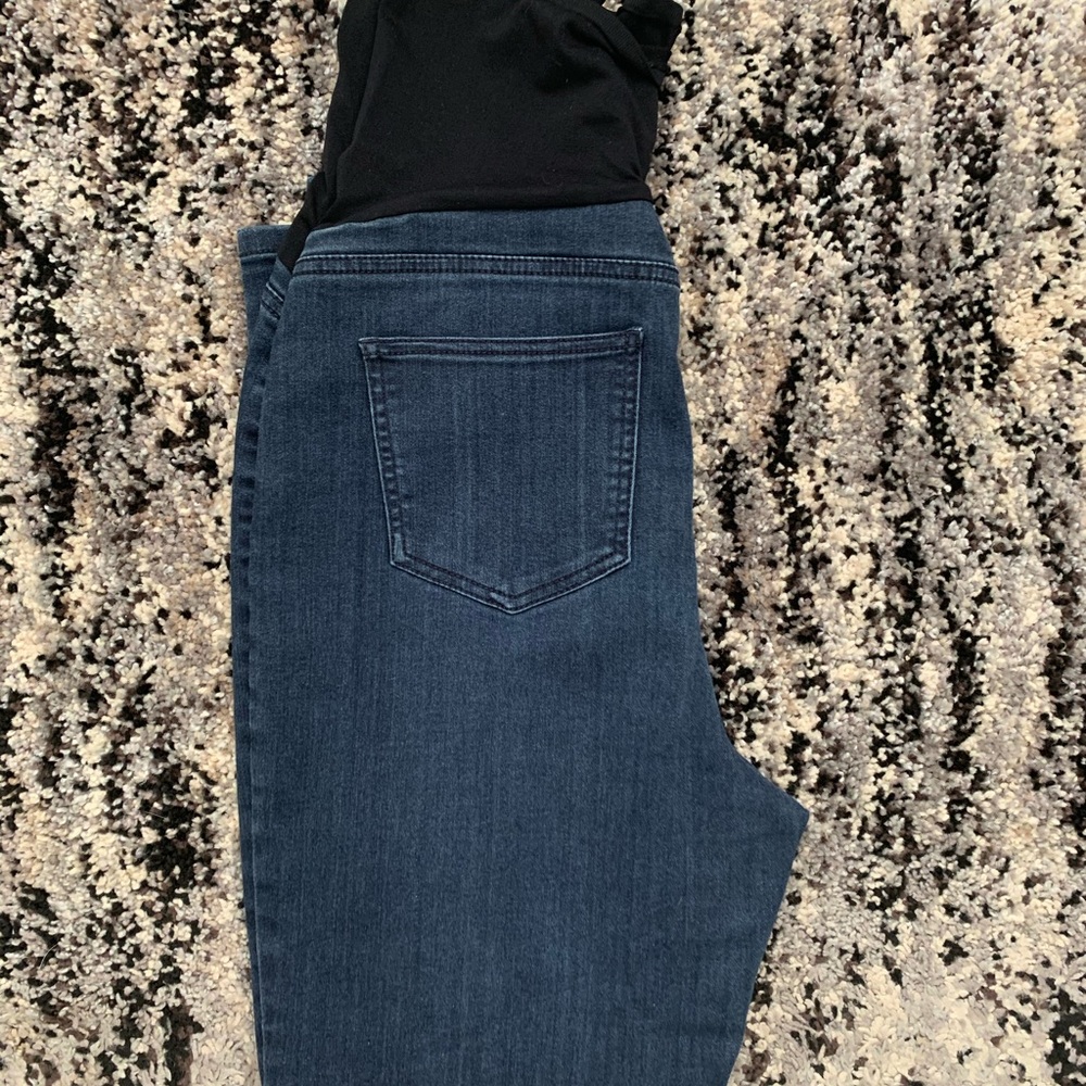 Dark wash maternity jeans